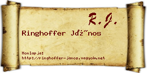 Ringhoffer János névjegykártya